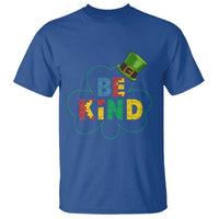 Lucky Shamrock Be Kind T Shirt Autism Leprechaun St Patricks Day
