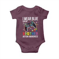 Autism Awareness Gamer Baby Onesie I Wear Blue for My Brother Video Game Family Support