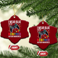 Autism Awareness Gamer Ceramic Ornament I Wear Blue for My Brother Video Game Family Support - Wonder Print Shop