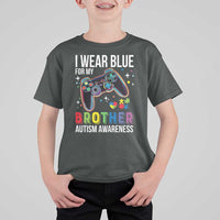 Autism Awareness Gamer T Shirt For Kid I Wear Blue for My Brother Video Game Family Support