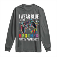 Autism Awareness Gamer Long Sleeve Shirt I Wear Blue for My Brother Video Game Family Support