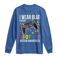 Autism Awareness Gamer Long Sleeve Shirt I Wear Blue for My Brother Video Game Family Support