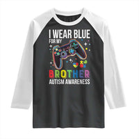 Autism Awareness Gamer Raglan Shirt I Wear Blue for My Brother Video Game Family Support