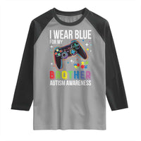 Autism Awareness Gamer Raglan Shirt I Wear Blue for My Brother Video Game Family Support