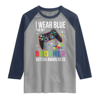 Autism Awareness Gamer Raglan Shirt I Wear Blue for My Brother Video Game Family Support