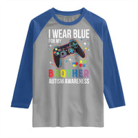 Autism Awareness Gamer Raglan Shirt I Wear Blue for My Brother Video Game Family Support