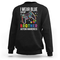 Autism Awareness Gamer Sweatshirt I Wear Blue for My Brother Video Game Family Support