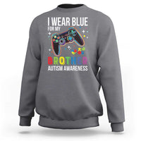Autism Awareness Gamer Sweatshirt I Wear Blue for My Brother Video Game Family Support