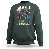 Autism Awareness Gamer Sweatshirt I Wear Blue for My Brother Video Game Family Support