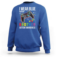 Autism Awareness Gamer Sweatshirt I Wear Blue for My Brother Video Game Family Support