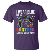 Autism Awareness Gamer T Shirt I Wear Blue for My Brother Video Game Family Support