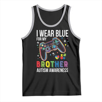 Autism Awareness Gamer Tank Top I Wear Blue for My Brother Video Game Family Support