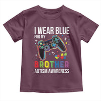 Autism Awareness Gamer Toddler T Shirt I Wear Blue for My Brother Video Game Family Support
