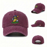 Cute Banana Graphics Washed Cotton Baseball Cap Funny Sports Baseball Lover