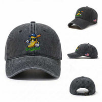 Cute Banana Graphics Washed Cotton Baseball Cap Funny Sports Baseball Lover
