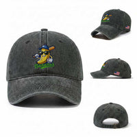Cute Banana Graphics Washed Cotton Baseball Cap Funny Sports Baseball Lover