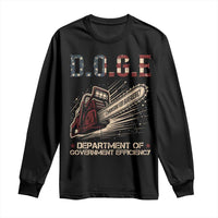 Chainsaw For Bureaucracy Long Sleeve Shirt Funny DOGE USA Flag