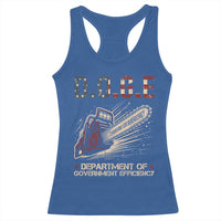 Chainsaw For Bureaucracy Racerback Tank Top Funny DOGE USA Flag