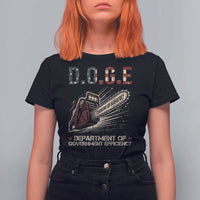 Chainsaw For Bureaucracy T Shirt For Women Funny DOGE USA Flag