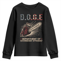 Chainsaw For Bureaucracy Youth Sweatshirt Funny DOGE USA Flag