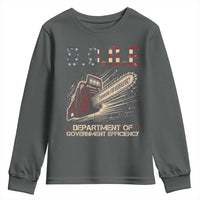 Chainsaw For Bureaucracy Youth Sweatshirt Funny DOGE USA Flag