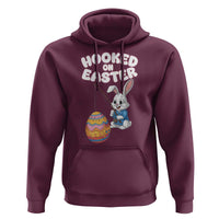 Cute Bunny Fishing Hoodie Hooked for Easter Eggs Funny Holiday