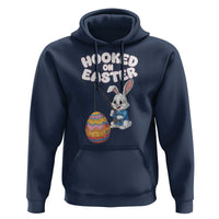 Cute Bunny Fishing Hoodie Hooked for Easter Eggs Funny Holiday