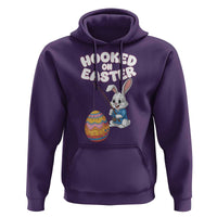 Cute Bunny Fishing Hoodie Hooked for Easter Eggs Funny Holiday