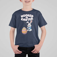 Cute Bunny Fishing T Shirt For Kid Hooked for Easter Eggs Funny Holiday