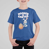 Cute Bunny Fishing T Shirt For Kid Hooked for Easter Eggs Funny Holiday
