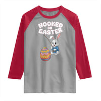 Cute Bunny Fishing Raglan Shirt Hooked for Easter Eggs Funny Holiday