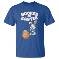 Cute Bunny Fishing T Shirt Hooked for Easter Eggs Funny Holiday