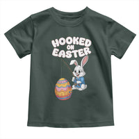 Cute Bunny Fishing Toddler T Shirt Hooked for Easter Eggs Funny Holiday