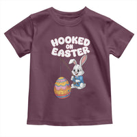Cute Bunny Fishing Toddler T Shirt Hooked for Easter Eggs Funny Holiday