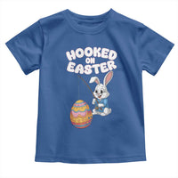 Cute Bunny Fishing Toddler T Shirt Hooked for Easter Eggs Funny Holiday