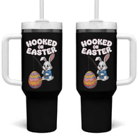 Cute Bunny Fishing Tumbler With Handle Hooked for Easter Eggs Funny Holiday