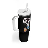 Cute Bunny Fishing Tumbler With Handle Hooked for Easter Eggs Funny Holiday