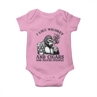 I Like Whiskey and Cigars and Maybe 3 People Baby Onesie Funny Bigfoot Drinking and Cigarette Anti-Social Humor