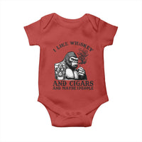 I Like Whiskey and Cigars and Maybe 3 People Baby Onesie Funny Bigfoot Drinking and Cigarette Anti-Social Humor