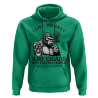 I Like Whiskey and Cigars and Maybe 3 People Hoodie Funny Bigfoot Drinking and Cigarette Anti-Social Humor
