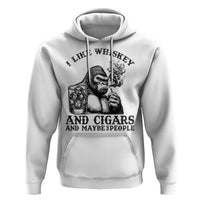 I Like Whiskey and Cigars and Maybe 3 People Hoodie Funny Bigfoot Drinking and Cigarette Anti-Social Humor