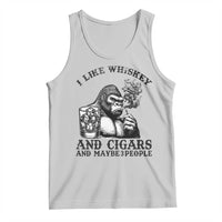I Like Whiskey and Cigars and Maybe 3 People Tank Top Funny Bigfoot Drinking and Cigarette Anti-Social Humor