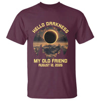 Hello Darkness My Old Friend August 12 2026 T Shirt Total Solar Eclipse Humorous Astronomy Gift