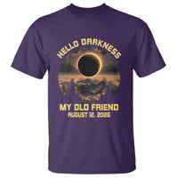 Hello Darkness My Old Friend August 12 2026 T Shirt Total Solar Eclipse Humorous Astronomy Gift