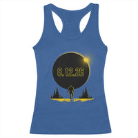 Bigfoot August 12 2026 Total Solar Eclipse Racerback Tank Top Totality Sasquatch Cryptid Stargazer Memorabilia