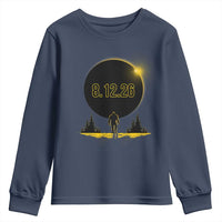 Bigfoot August 12 2026 Total Solar Eclipse Youth Sweatshirt Totality Sasquatch Cryptid Stargazer Memorabilia