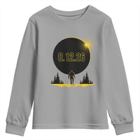 Bigfoot August 12 2026 Total Solar Eclipse Youth Sweatshirt Totality Sasquatch Cryptid Stargazer Memorabilia