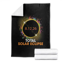 Colorful Paint Splatter 2026 Total Solar Eclipse Totality Astronomy Throw Blanket