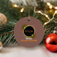Colorful Paint Splatter 2026 Total Solar Eclipse Totality Astronomy Ceramic Ornament