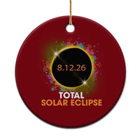 Colorful Paint Splatter 2026 Total Solar Eclipse Totality Astronomy Ceramic Ornament